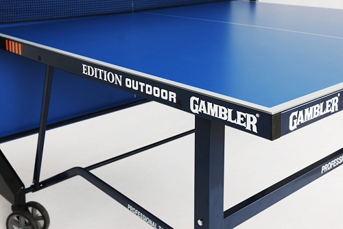 Всепогодный премиальный теннисный стол EDITION Outdoor blue с синей столешницей..  2