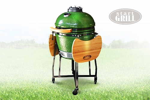 Керамический гриль Start Grill 18 зеленый.  �3