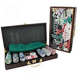 Покерный набор на 300 фишек в деревянном кейсе + подарок