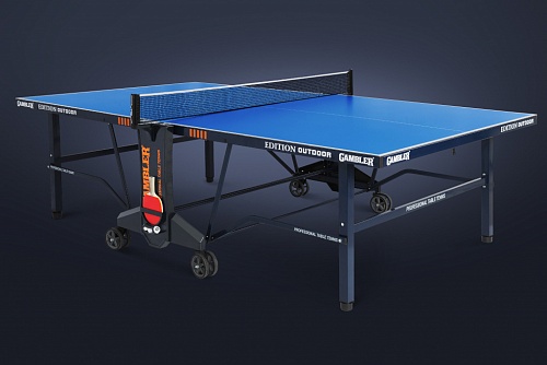 Всепогодный премиальный теннисный стол EDITION Outdoor blue с синей столешницей..  �5